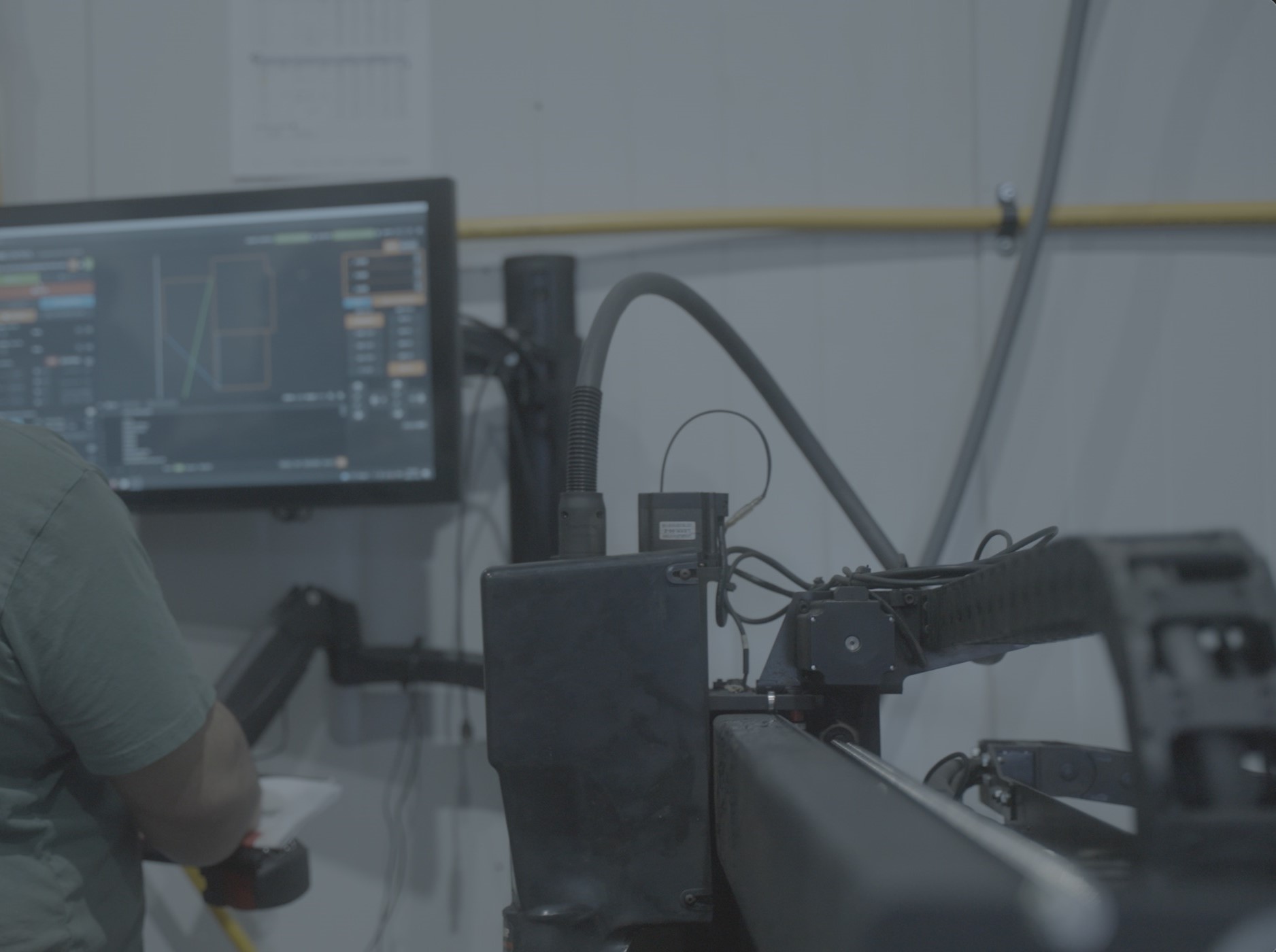Operator at the CNC cutting station